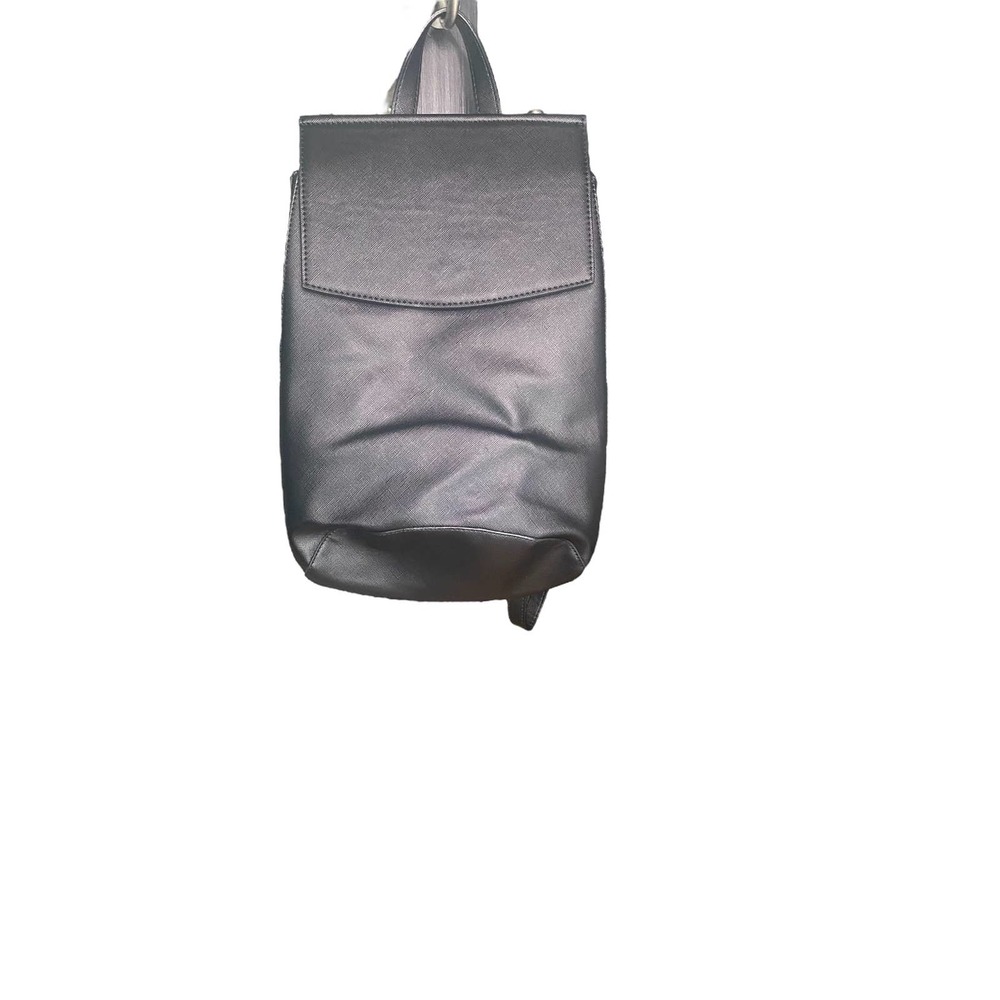 Mona B Black Vegan Leather Backpack Purse